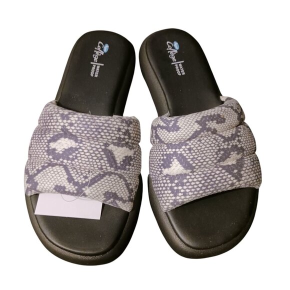 NEWAqua College Womens‎ Simona Open Toe Pool Slides Snake Size 7 Waterproof - Picture 1 of 10
